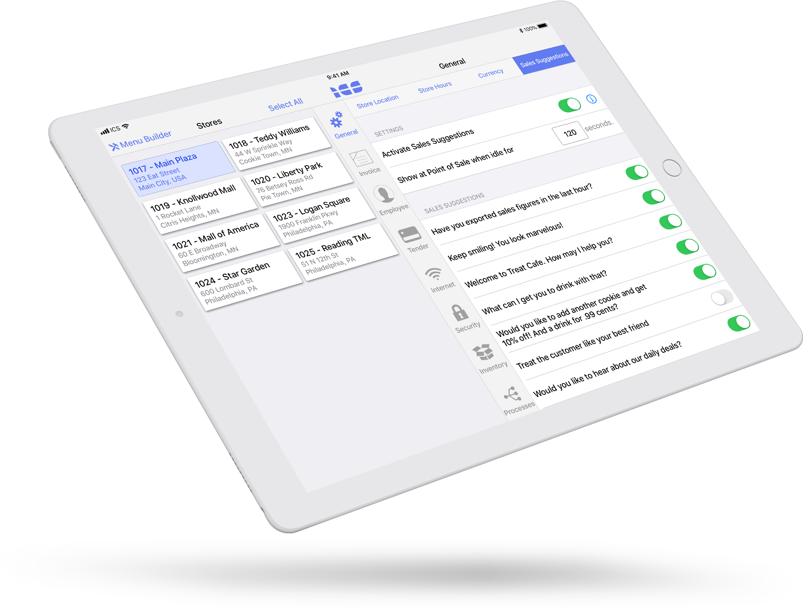 Treatware QSR POS configuration